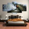 Peacock 8 - Animal 5 Panel Canvas Art Wall Decor
