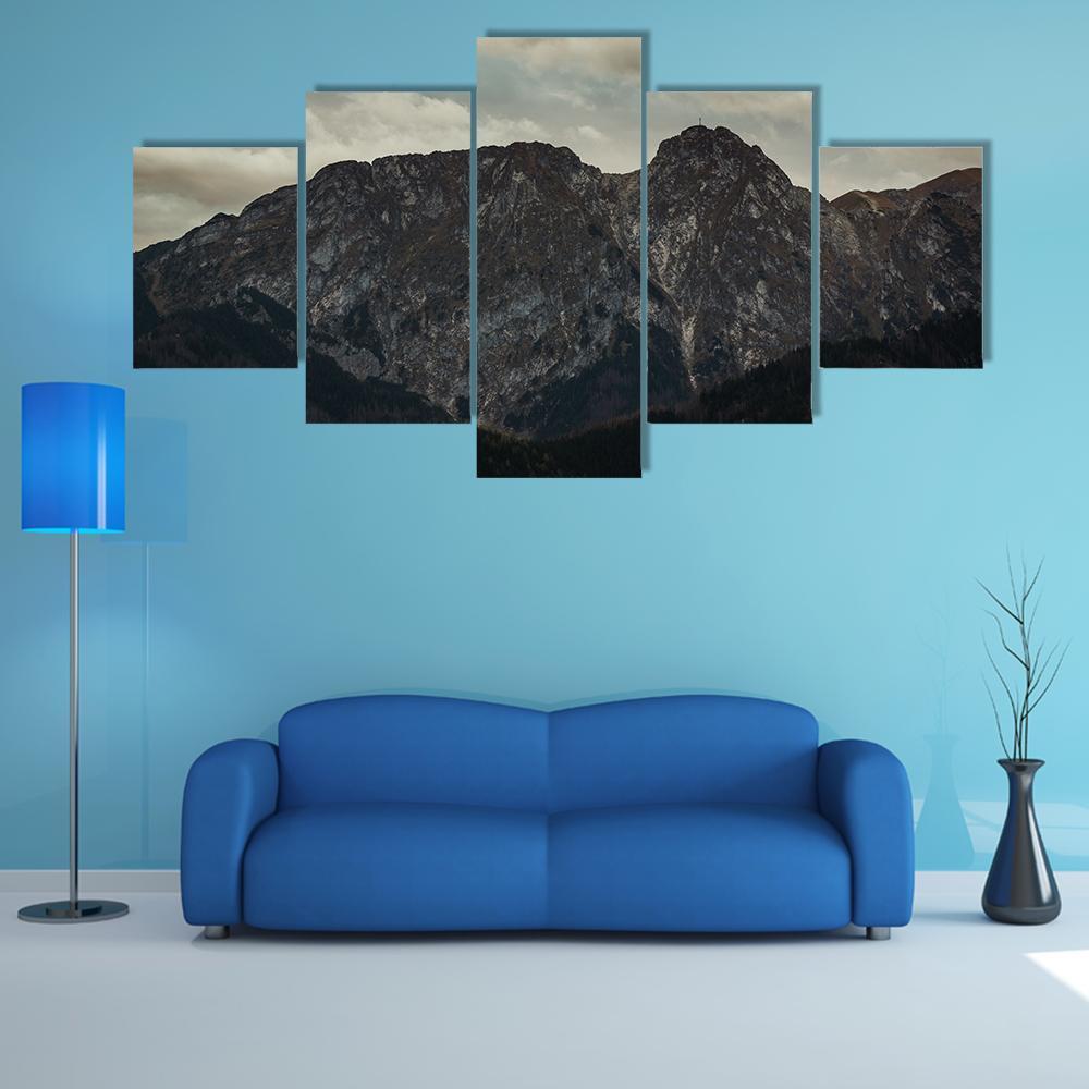 Peak Giewont In Tatra Mountains - Nature 5 Panel Canvas Art Wall Decor Peak Giewont In Tatra Mountains - Nature 5 Panel Canvas Art Wall Decor