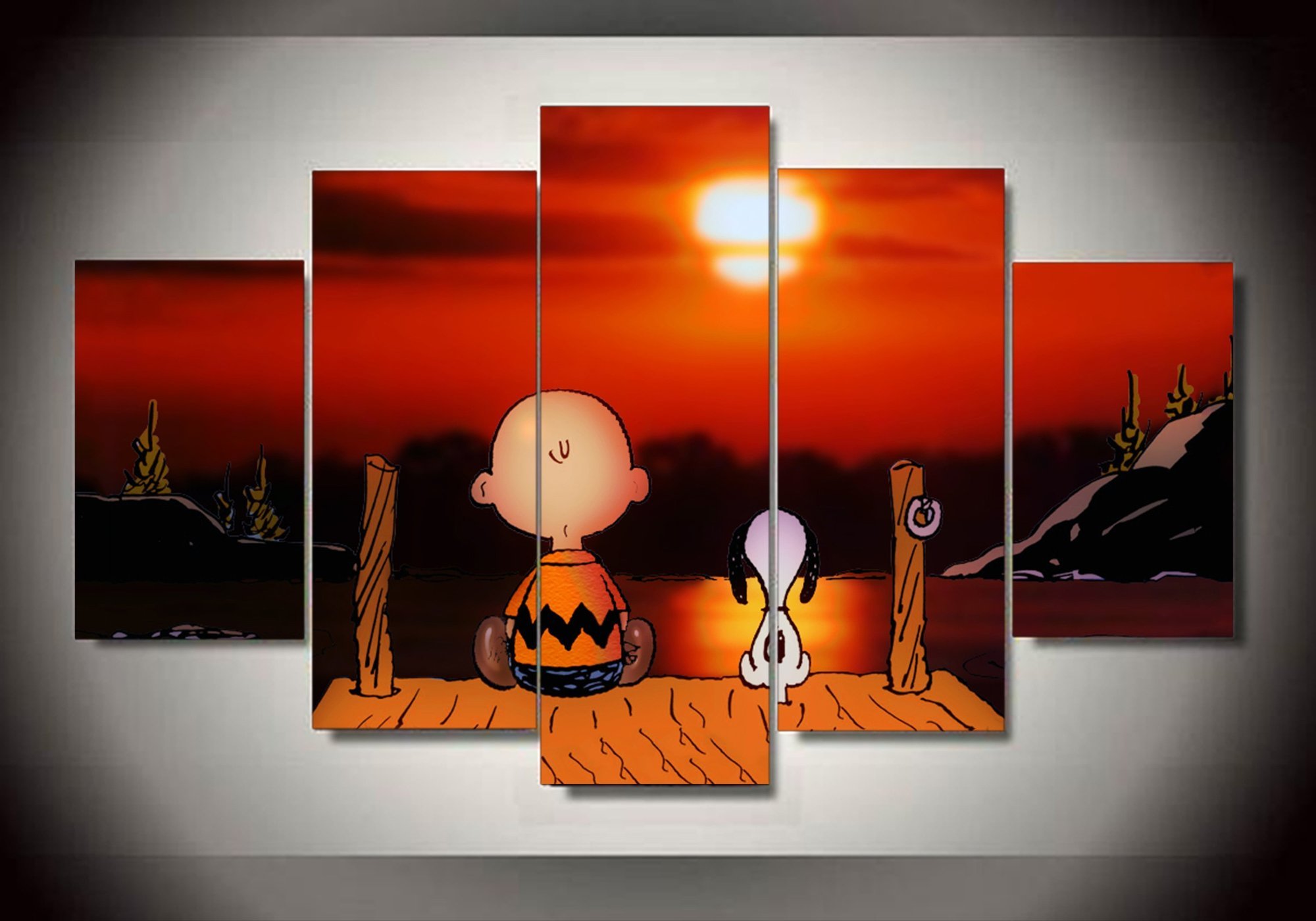 Peanuts - Snoopy - The Peanuts Gang In Christmas 3 - Cartoon 5 Panel Canvas Art Wall Decor Peanuts - Snoopy - The Peanuts Gang In Christmas 3 - Cartoon 5 Panel Canvas Art Wall Decor