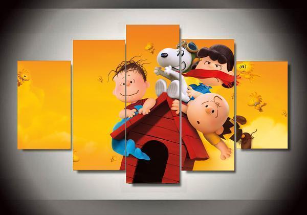 Peanuts - Snoopy - The Peanuts Gang In Christmas 4 - Cartoon 5 Panel Canvas Art Wall Decor Peanuts - Snoopy - The Peanuts Gang In Christmas 4 - Cartoon 5 Panel Canvas Art Wall Decor