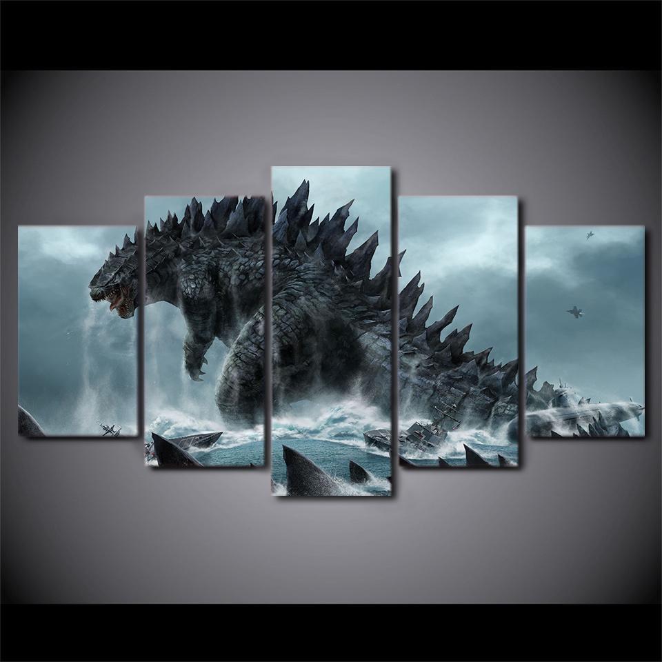 Pelcula De Godzilla Movie - 5 Panel Canvas Art Wall Decor Pelcula De Godzilla Movie - 5 Panel Canvas Art Wall Decor
