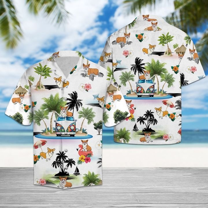 Pembroke Welsh Corgi Vacation Hawaiian Shirt Summer Button Up Pembroke Welsh Corgi Vacation Hawaiian Shirt Summer Button Up