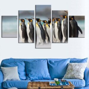 Penguins Penguin Birds Lovers - Animal 5 Panel Canvas Art Wall Decor
