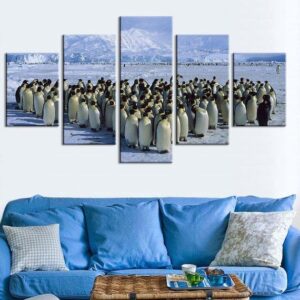 Penguins Snow Canvas Home Decor
