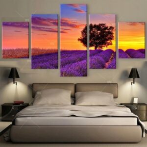 Perfect Sunset - Nature 5 Panel Canvas Art Wall Decor
