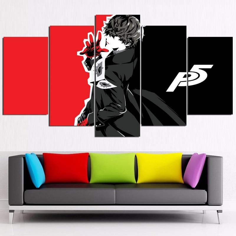Persona 5 Joker 1 Game - 5 Panel Canvas Art Wall Decor Persona 5 Joker 1 Game - 5 Panel Canvas Art Wall Decor