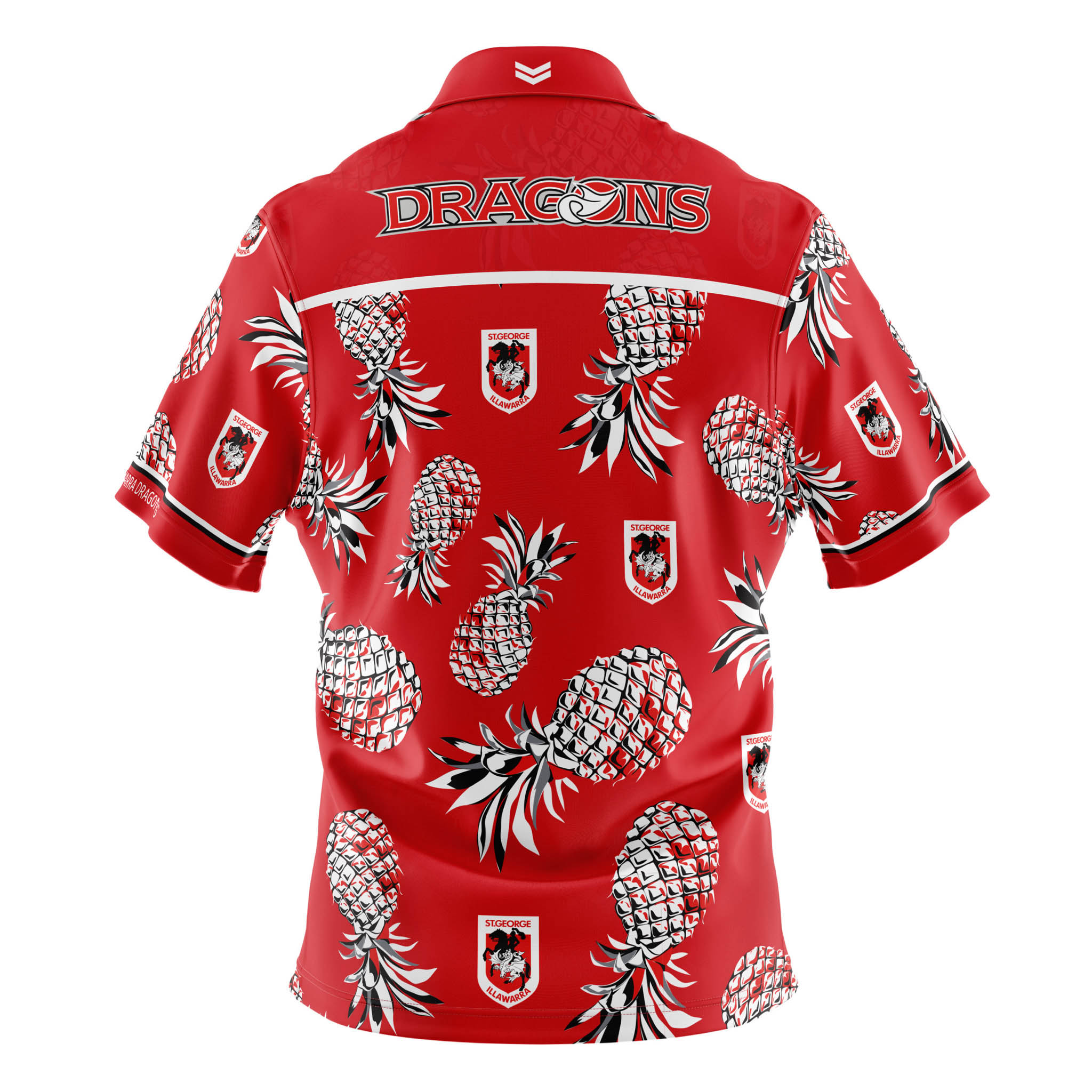 Personalized St. George Illawarra Dragons Pineapple Red Hawaiian Shirt Personalized St. George Illawarra Dragons Pineapple Red Hawaiian Shirt