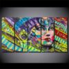 Pharaoh Egypt Abstract Woman - Abstract 5 Panel Canvas Art Wall Decor