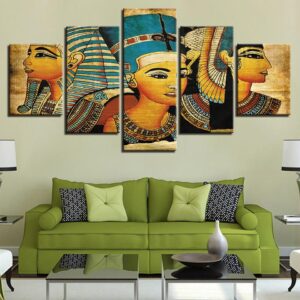 Pharaoh Of Ancient Egypt - Religion 5 Panel Canvas Art Wall Decor
