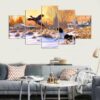 Pheasant Dog Hunting Winter - Animal 5 Panel Canvas Art Wall Decor