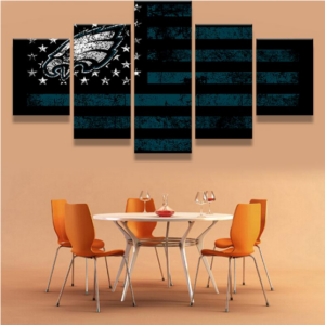Philadelphia Eagles Flag Logo - Sport 5 Panel Canvas Art Wall Decor
