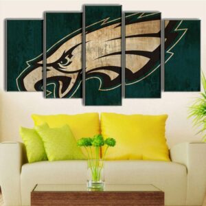 Philadelphia Eagles Football 1 - Sport 5 Panel Canvas Art Wall Decor