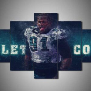 Philadelphia Eagles - Fletcher Cox - Sport 5 Panel Canvas Art Wall Decor