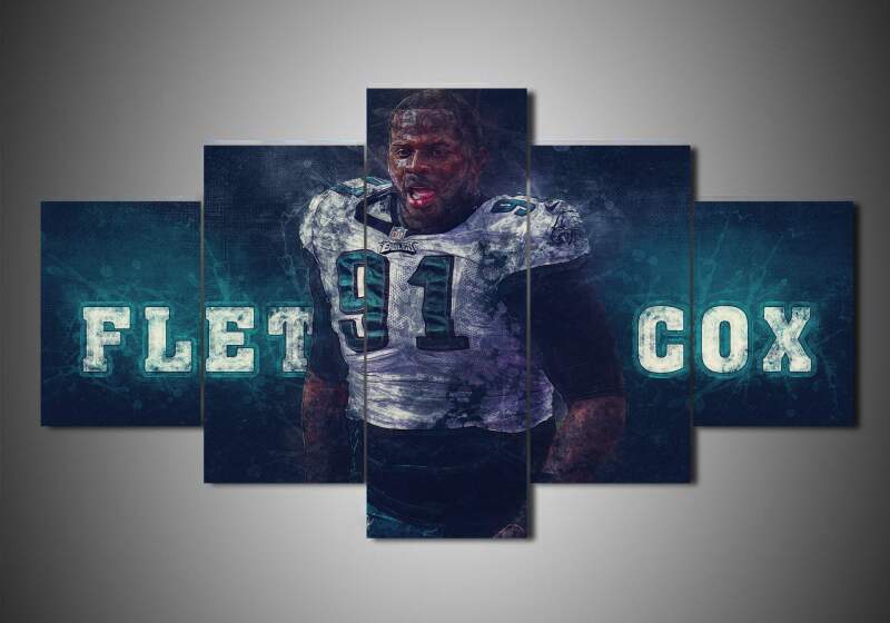 Philadelphia Eagles - Fletcher Cox - Sport 5 Panel Canvas Art Wall Decor Philadelphia Eagles - Fletcher Cox - Sport 5 Panel Canvas Art Wall Decor