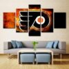 Philadelphia Flyers Nhl Team Fire - Sport 5 Panel Canvas Art Wall Decor