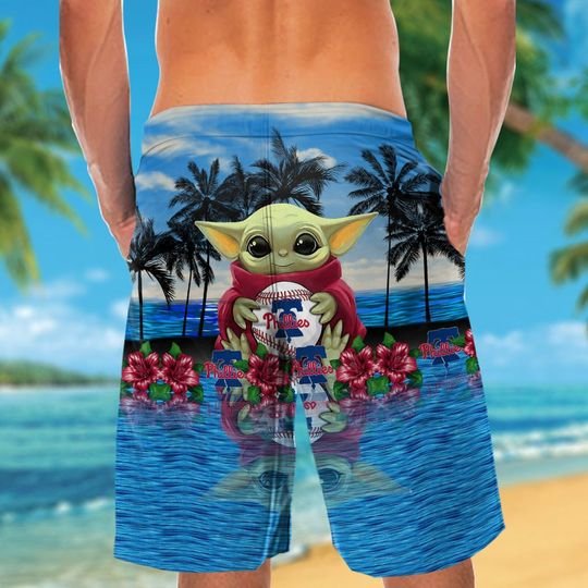 Philadelphia Phillies And Baby Yoda Hawaiian Shirt Short Philadelphia Phillies And Baby Yoda Hawaiian Shirt Short