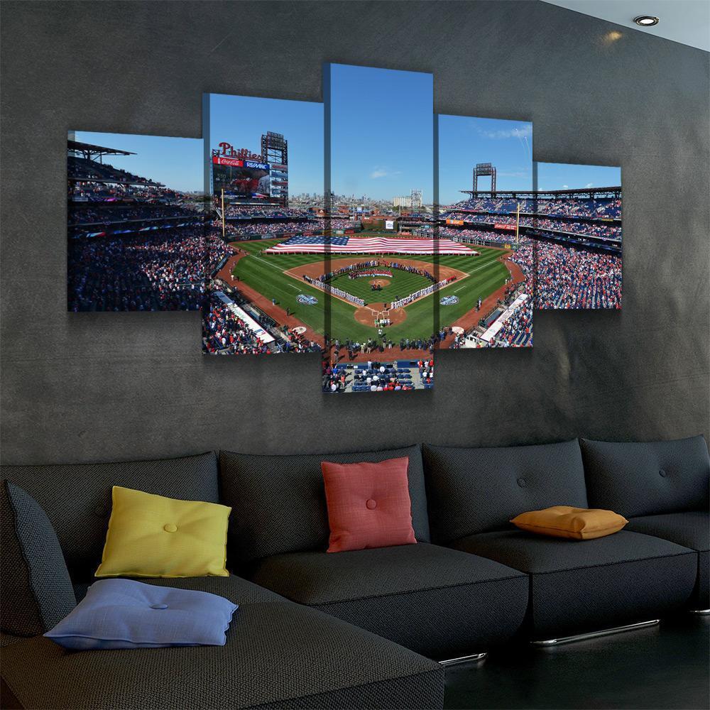 Philadelphia Phillies Citizens Bank Park Baseball - 5 Panel Canvas Art Wall Decor Philadelphia Phillies Citizens Bank Park Baseball - 5 Panel Canvas Art Wall Decor