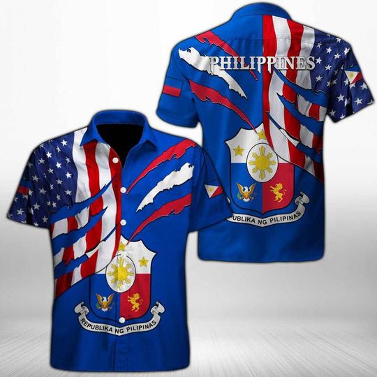 Philippines Hawaiian Shirt Summer Button Up Philippines Hawaiian Shirt Summer Button Up