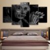 Physics Equation Albert Einstein - Famous Person 5 Panel Canvas Art Wall Decor