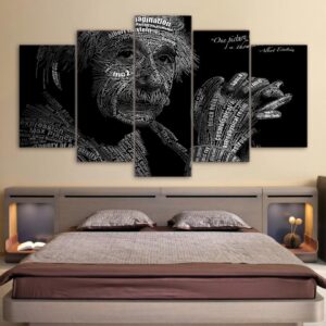 Physics Equation Albert Einstein - Famous Person 5 Panel Canvas Art Wall Decor