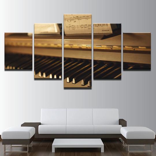 Piano 10 - Music 5 Panel Canvas Art Wall Decor Piano 10 - Music 5 Panel Canvas Art Wall Decor