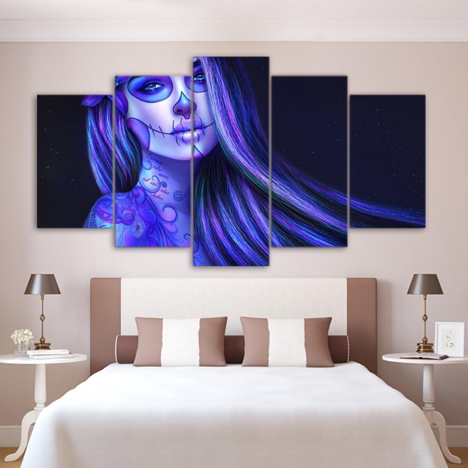 Piano Brunette Tattoos Makeup - Abstract 5 Panel Canvas Art Wall Decor Piano Brunette Tattoos Makeup - Abstract 5 Panel Canvas Art Wall Decor