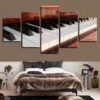 Piano Keyboard 1 - Music 5 Panel Canvas Art Wall Decor