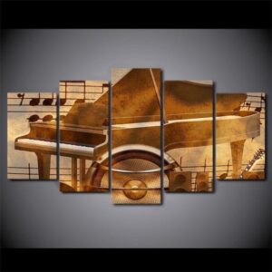 Piano Keys 2 - Music 5 Panel Canvas Art Wall Decor