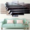 Piano Keys Music Instrument - Music 5 Panel Canvas Art Wall Decor