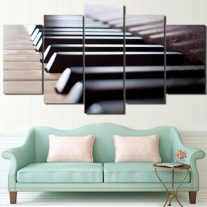 Piano Keys Music Instrument - Music 5 Panel Canvas Art Wall Decor