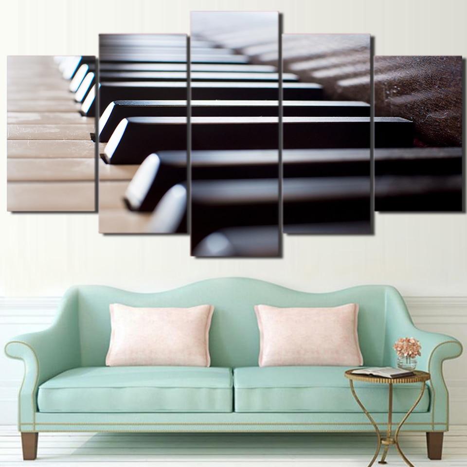 Piano Keys Music Instrument - Music 5 Panel Canvas Art Wall Decor Piano Keys Music Instrument - Music 5 Panel Canvas Art Wall Decor