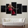 Piano Lady - Music 5 Panel Canvas Art Wall Decor