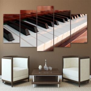 Piano Music - Music 5 Panel Canvas Art Wall Decor