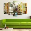 Pictorial Venetian Streets - Abstract 5 Panel Canvas Art Wall Decor