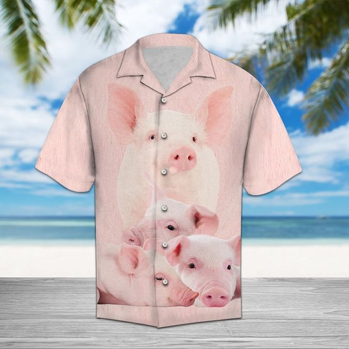 Pig Great Hawaiian Shirt Summer Button Up Pig Great Hawaiian Shirt Summer Button Up
