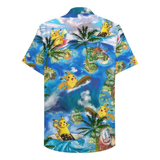 Pikachu Surfing Hawaiian Shirt Pikachu Surfing Hawaiian Shirt
