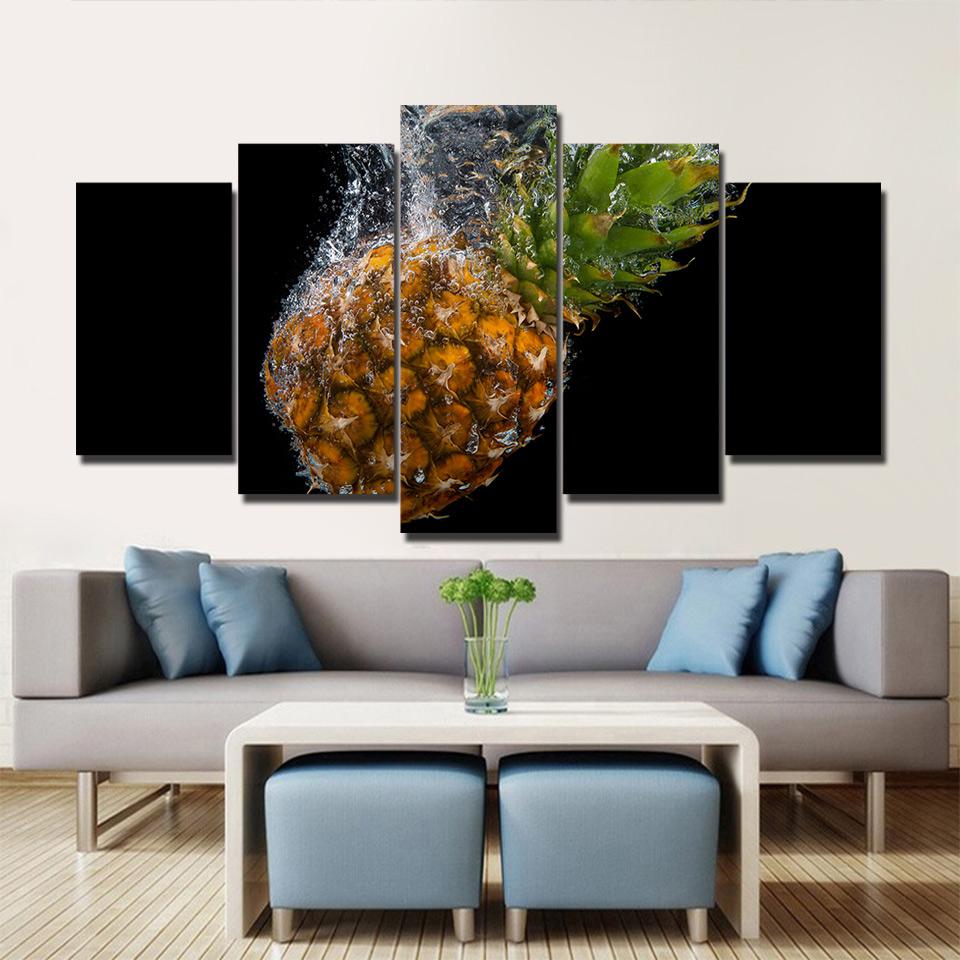 Pine Apple - Kitchen 5 Panel Canvas Art Wall Decor Pine Apple - Kitchen 5 Panel Canvas Art Wall Decor