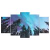 Pine Forest Sky Scenery - Nature 5 Panel Canvas Art Wall Decor