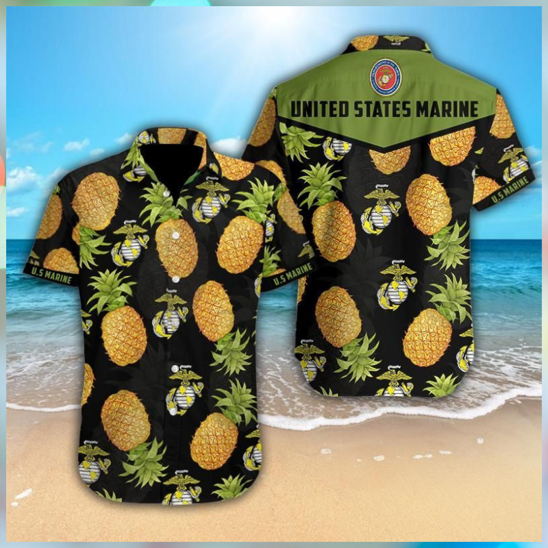 Pineapple United States Marine Hawaiian Shirt Pineapple United States Marine Hawaiian Shirt