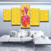 Pineapple - Abstract Nature 5 Panel Canvas Art Wall Decor