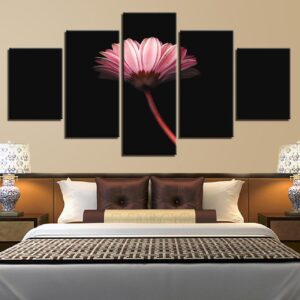 Pink Flower 02 - Nature 5 Panel Canvas Art Wall Decor