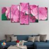 Pink Flowers Beautiful Roses - Nature 5 Panel Canvas Art Wall Decor