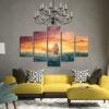 Pirate Ship In The Middle Of Vast Sea - Automative 5 Panel Canvas Art Wall Decor
