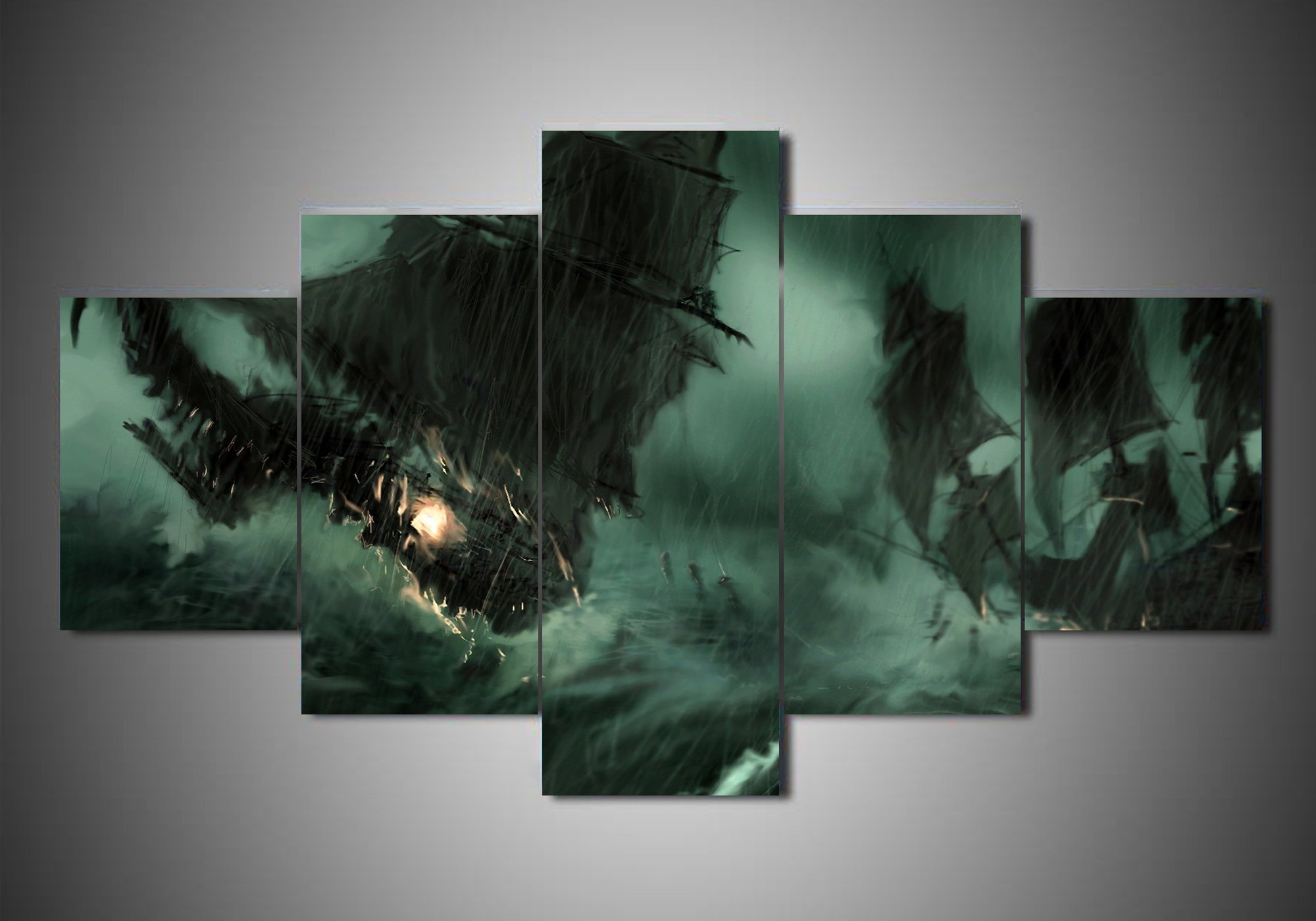 Pirates Of The Caribbean 4 - Movie 5 Panel Canvas Art Wall Decor Pirates Of The Caribbean 4 - Movie 5 Panel Canvas Art Wall Decor