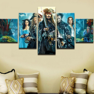 Pirates Of The Caribbean 6 - Movie 5 Panel Canvas Art Wall Decor