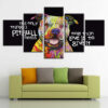 Pitbull Dog Abstract Animal - 5 Panel Canvas Art Wall Decor