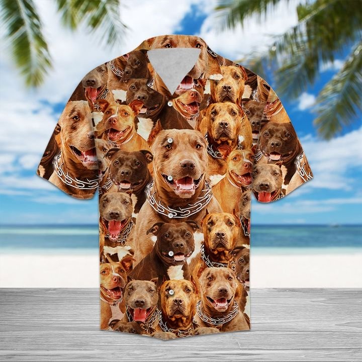 Pitbull Hawaiian Shirt Summer Button Up Pitbull Hawaiian Shirt Summer Button Up