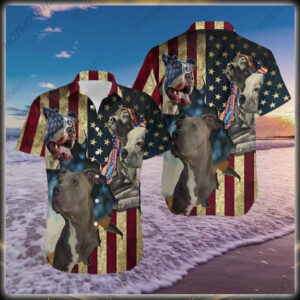 Pitbull Protect American Hawaiian Shirt
