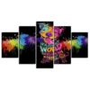 Pitbull - Abstract 5 Panel Canvas Art Wall Decor