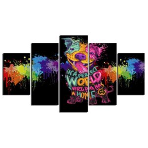 Pitbull - Abstract 5 Panel Canvas Art Wall Decor